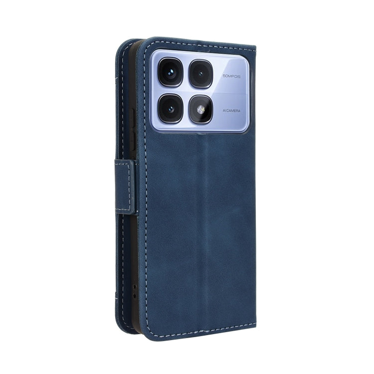 For Redmi K70 Ultra Skin Feel Calf Texture Card Slots Leather Phone Case(Blue)