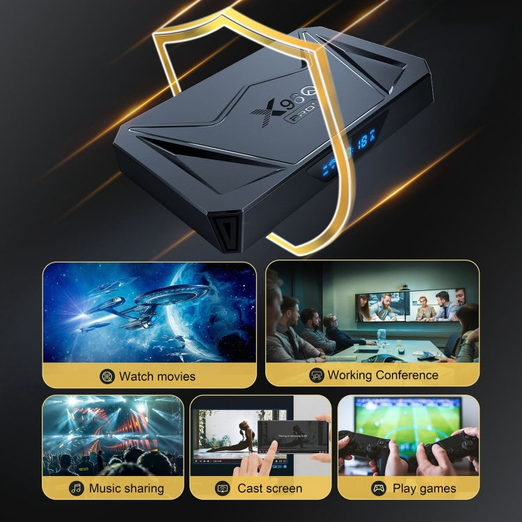 X96Q Pro+ Cortex-A55 Android 14 Octa-core CPU 4K HD Internet Set-top Box, RAM:2GB+16GB(AU Plug)