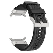 For Samsung Galaxy Watch Ultra 47mm / Ultra 2025 Silver Steel Buckle Rubber Quick Release Watch Band(Black)