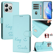 For Ulefone Note 18 Ultra 5G Smile Embossing RFID Leather Phone Case(Mint Green)