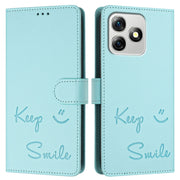 For Ulefone Note 18 Ultra 5G Smile Embossing RFID Leather Phone Case(Mint Green)