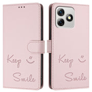 For Ulefone Note 18 Ultra 5G Smile Embossing RFID Leather Phone Case(Pink)