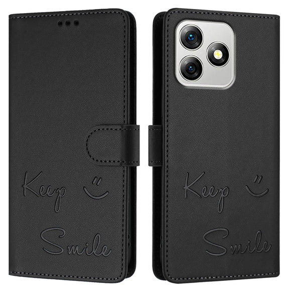 For Ulefone Note 18 Ultra 5G Smile Embossing RFID Leather Phone Case(Black)