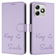 For Ulefone Note 18 Ultra 5G Smile Embossing RFID Leather Phone Case(Light Purple)