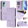 For Ulefone Note 14 Smile Embossing RFID Leather Phone Case(Light Purple) - Ulefone Cases by PMC Jewellery | Online Shopping South Africa | PMC Jewellery | Buy Now Pay Later Mobicred