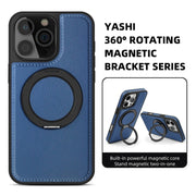 For iPhone 16 Pro Max Yashi 360 Degree Rotating MagSafe Holder Phone Case(Blue)