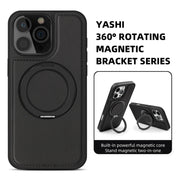 For iPhone 16 Pro Max Yashi 360 Degree Rotating MagSafe Holder Phone Case(Black)