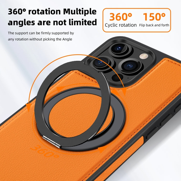 For iPhone 16 Pro Max Yashi 360 Degree Rotating MagSafe Holder Phone Case(Orange)