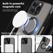 For iPhone 16 Pro Yashi 360 Degree Rotating MagSafe Holder Phone Case(Grey)