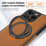 For iPhone 16 Pro Yashi 360 Degree Rotating MagSafe Holder Phone Case(Brown)