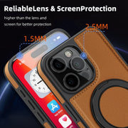 For iPhone 16 Pro Yashi 360 Degree Rotating MagSafe Holder Phone Case(Brown)