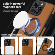 For iPhone 16 Pro Yashi 360 Degree Rotating MagSafe Holder Phone Case(Brown)