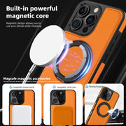 For iPhone 16 Pro Yashi 360 Degree Rotating MagSafe Holder Phone Case(Orange)