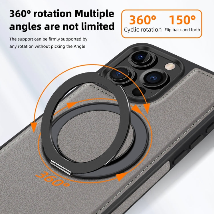For iPhone 16 Plus Yashi 360 Degree Rotating MagSafe Holder Phone Case(Grey)