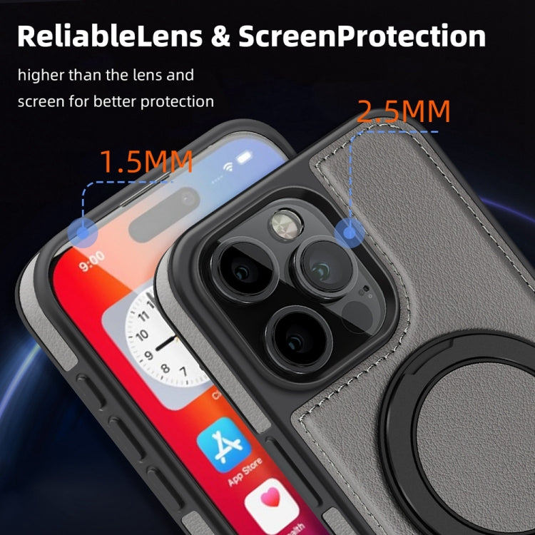 For iPhone 16 Plus Yashi 360 Degree Rotating MagSafe Holder Phone Case(Grey)
