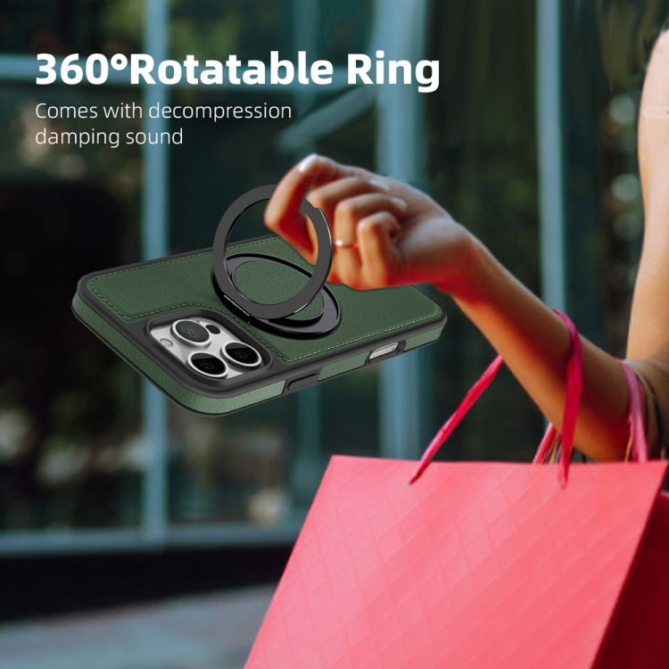 For iPhone 16 Plus Yashi 360 Degree Rotating MagSafe Holder Phone Case(Dark Green)