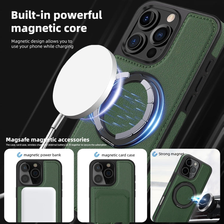 For iPhone 16 Plus Yashi 360 Degree Rotating MagSafe Holder Phone Case(Dark Green)