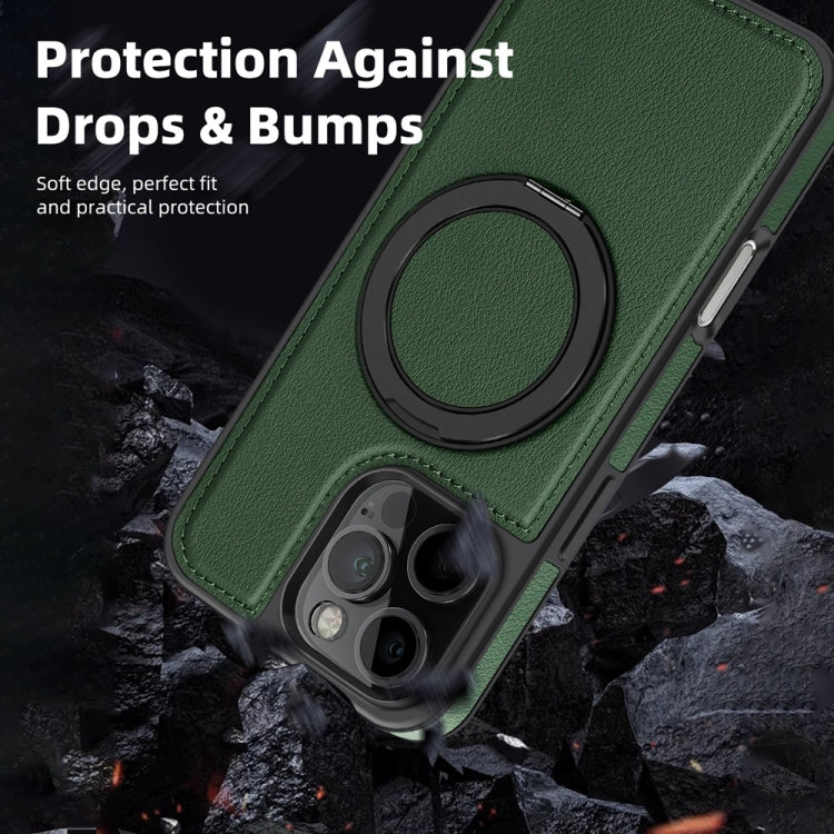 For iPhone 16 Plus Yashi 360 Degree Rotating MagSafe Holder Phone Case(Dark Green)