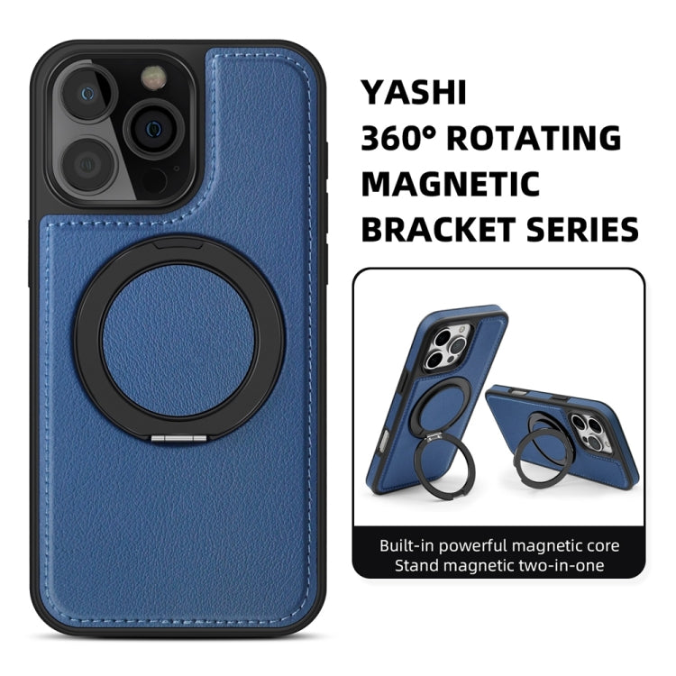 For iPhone 16 Plus Yashi 360 Degree Rotating MagSafe Holder Phone Case(Blue)