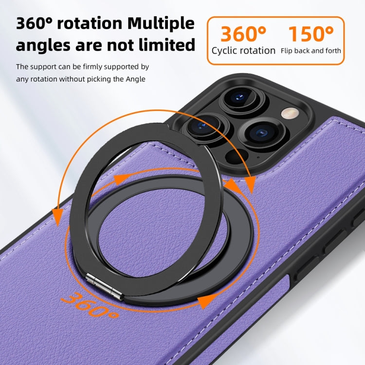 For iPhone 16 Plus Yashi 360 Degree Rotating MagSafe Holder Phone Case(Purple)