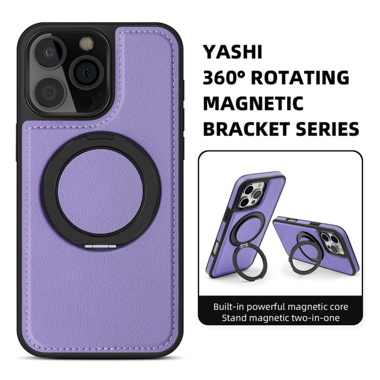 For iPhone 16 Plus Yashi 360 Degree Rotating MagSafe Holder Phone Case(Purple)