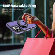 For iPhone 16 Plus Yashi 360 Degree Rotating MagSafe Holder Phone Case(Purple)