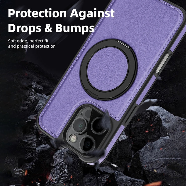 For iPhone 16 Plus Yashi 360 Degree Rotating MagSafe Holder Phone Case(Purple)