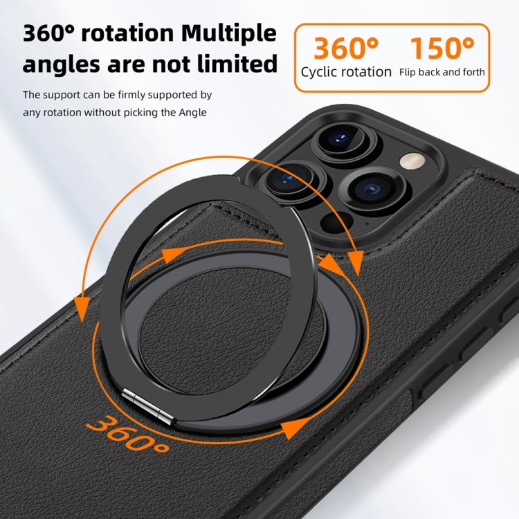 For iPhone 16 Plus Yashi 360 Degree Rotating MagSafe Holder Phone Case(Black)