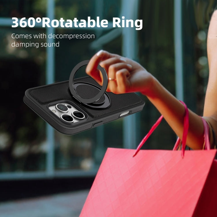 For iPhone 16 Plus Yashi 360 Degree Rotating MagSafe Holder Phone Case(Black)