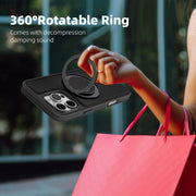 For iPhone 16 Plus Yashi 360 Degree Rotating MagSafe Holder Phone Case(Black)