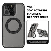 For iPhone 16 Yashi 360 Degree Rotating MagSafe Holder Phone Case(Grey)