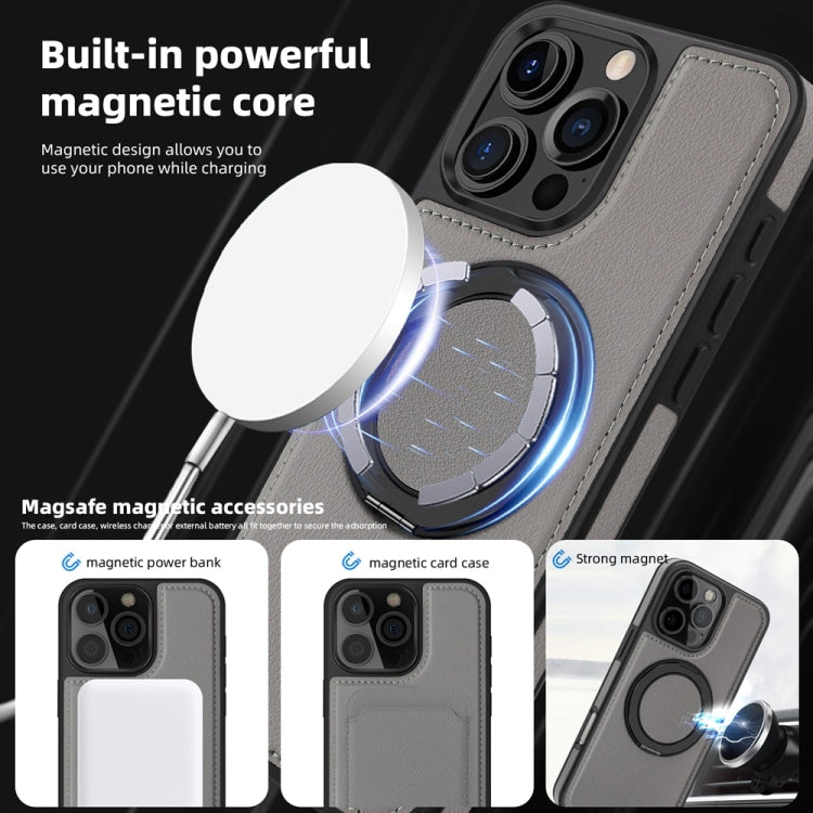 For iPhone 16 Yashi 360 Degree Rotating MagSafe Holder Phone Case(Grey)
