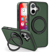 For iPhone 16 Yashi 360 Degree Rotating MagSafe Holder Phone Case(Dark Green)