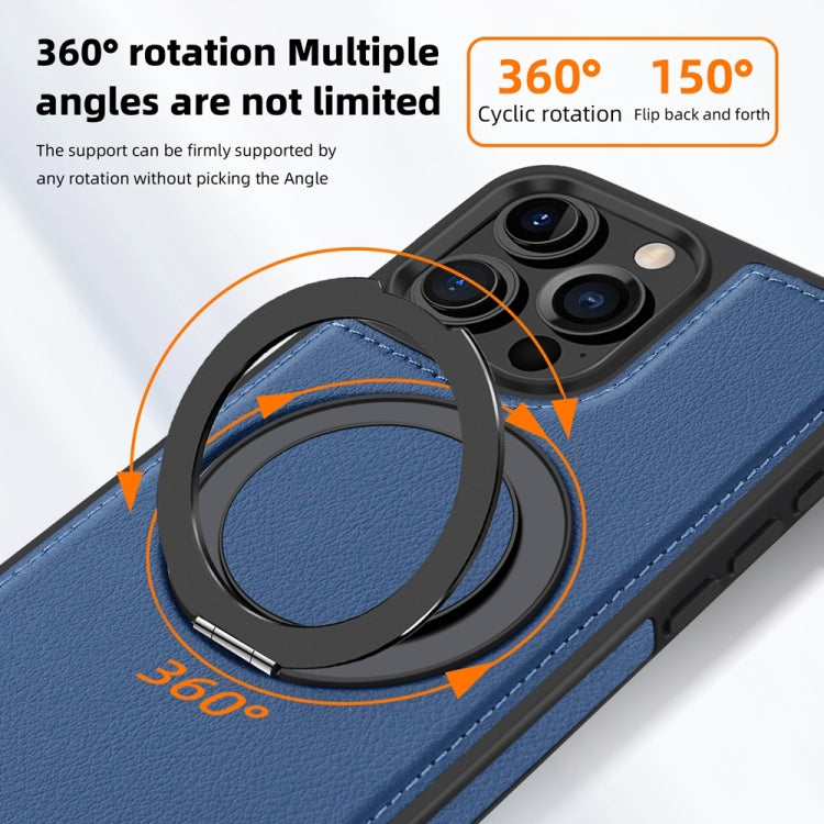 For iPhone 16 Yashi 360 Degree Rotating MagSafe Holder Phone Case(Blue)