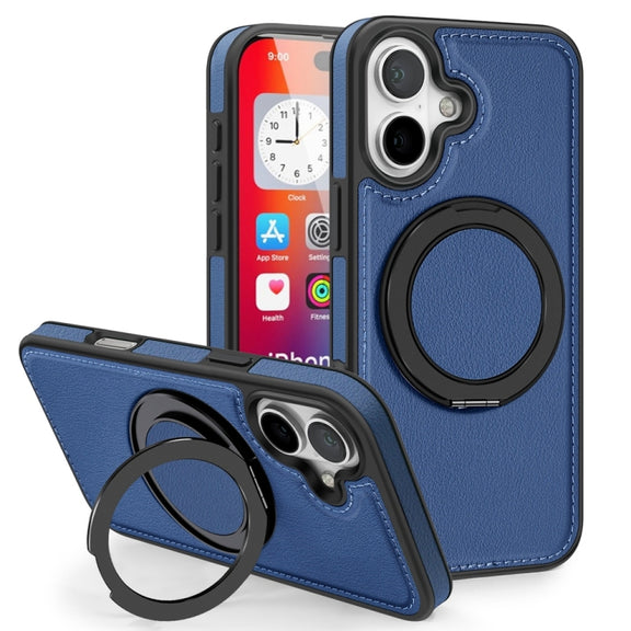 For iPhone 16 Yashi 360 Degree Rotating MagSafe Holder Phone Case(Blue)