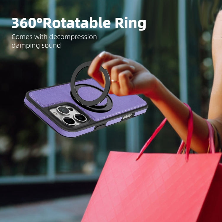 For iPhone 16 Yashi 360 Degree Rotating MagSafe Holder Phone Case(Purple)