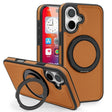 For iPhone 16 Yashi 360 Degree Rotating MagSafe Holder Phone Case(Brown) - iPhone 16 Cases by PMC TechLife | Online Shopping South Africa | PMC TechLife | Buy Now Pay Later Mobicred