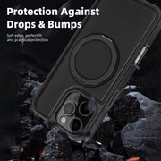 For iPhone 16 Yashi 360 Degree Rotating MagSafe Holder Phone Case(Black)
