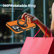 For iPhone 16 Yashi 360 Degree Rotating MagSafe Holder Phone Case(Orange)