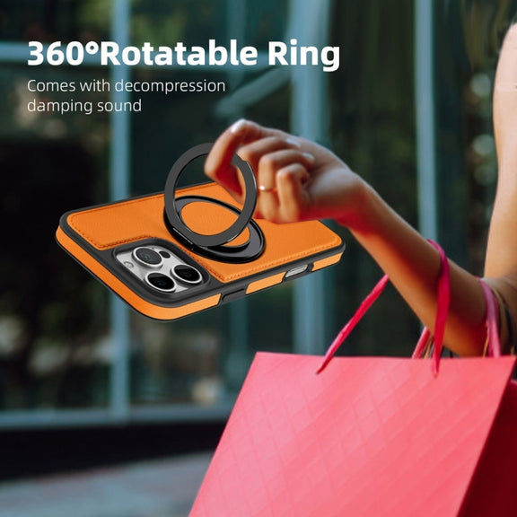 For iPhone 16 Yashi 360 Degree Rotating MagSafe Holder Phone Case(Orange)