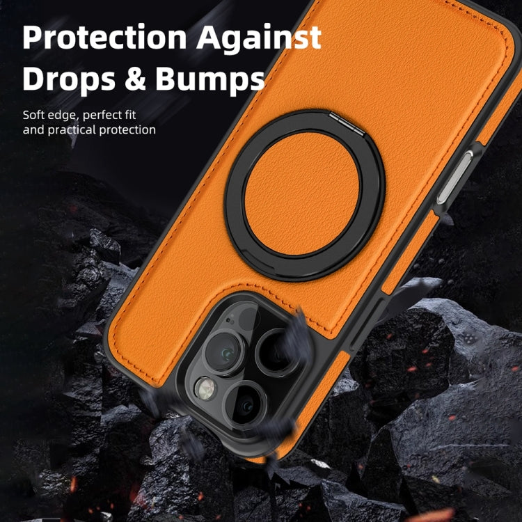 For iPhone 16 Yashi 360 Degree Rotating MagSafe Holder Phone Case(Orange)