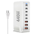 440W GaN USB Power Adapter Travel Charger with 3 x USB, 5 x PD Port, Plug:US Plug(White) - Multifunction Charger by PMC TechLife | Online Shopping South Africa | PMC TechLife | Buy Now Pay Later Mobicred