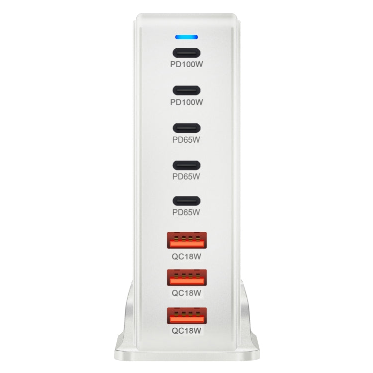 440W GaN USB Power Adapter Travel Charger with 3 x USB, 5 x PD Port, Plug:US Plug(White)