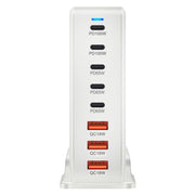 440W GaN USB Power Adapter Travel Charger with 3 x USB, 5 x PD Port, Plug:UK Plug(White)