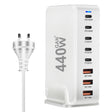 440W GaN USB Power Adapter Travel Charger with 3 x USB, 5 x PD Port, Plug:AU Plug(White) - Multifunction Charger by PMC TechLife | Online Shopping South Africa | PMC TechLife | Buy Now Pay Later Mobicred