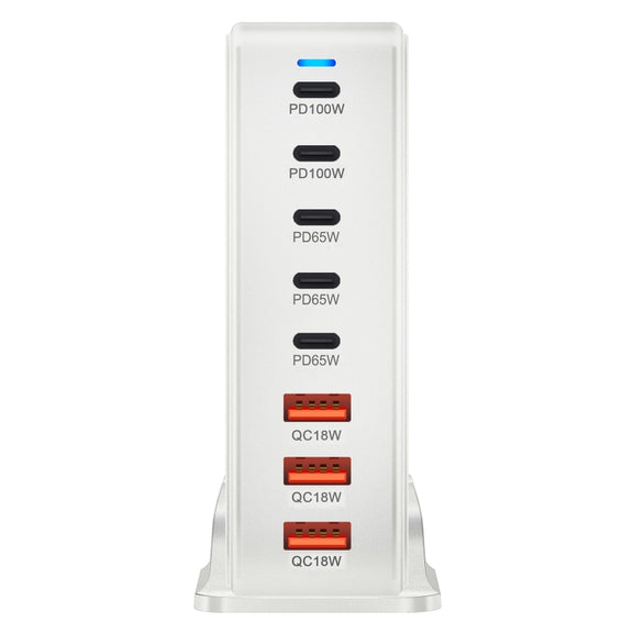 440W GaN USB Power Adapter Travel Charger with 3 x USB, 5 x PD Port, Plug:AU Plug(White)