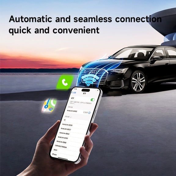 For iPhone Smart Wireless Car CarPlay Box Wired to Wireless Adapter(White)