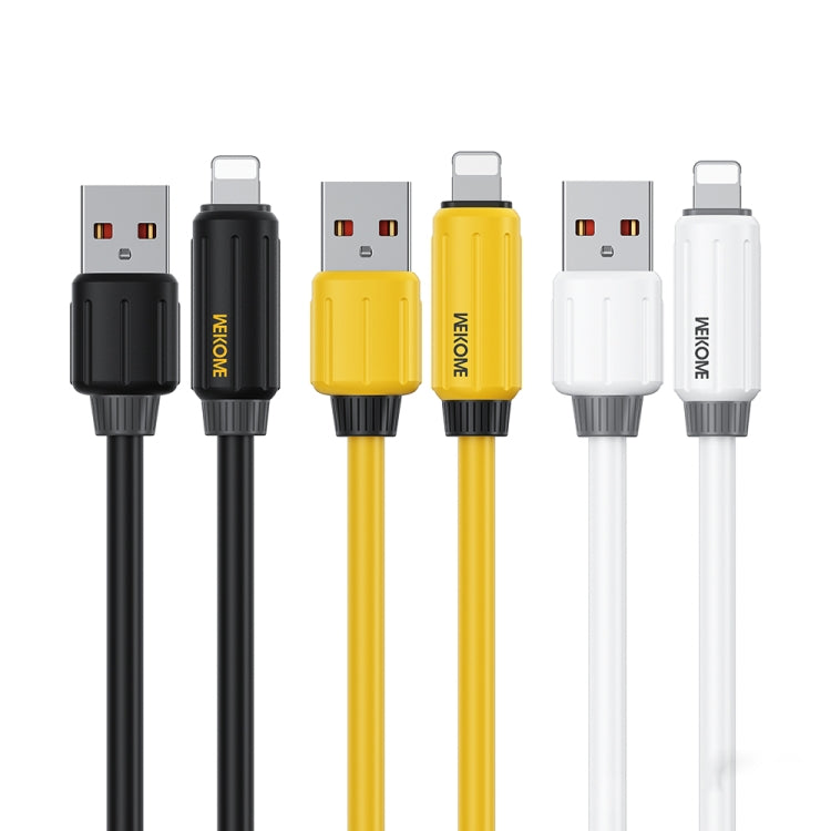 WK WDC-27i Elastic Genuine Silicone 1m 12W USB to 8 Pin Fast Charging Data Cable(White)