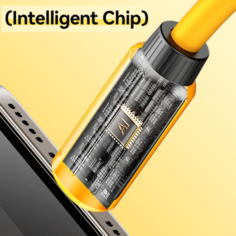 WK WDC-29 Elastic Genuine Silicone 1m PD30W Type-C to 8 Pin Fast Charging Data Cable(Yellow)