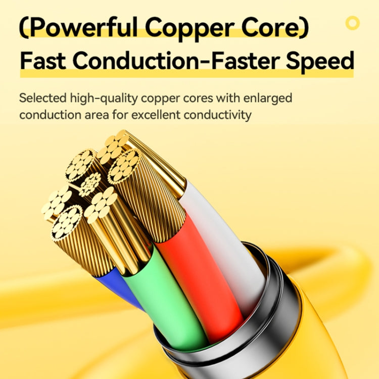 WK WDC-29 Elastic Genuine Silicone 1m PD30W Type-C to 8 Pin Fast Charging Data Cable(Yellow)